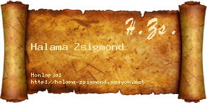 Halama Zsigmond névjegykártya
